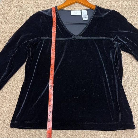 Liz Claiborne Vintage Velvet Long Sleeve Black - SP - Picture 8 of 10
